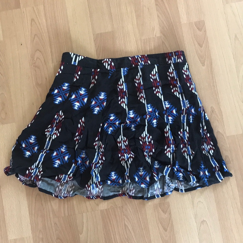 Boho print mini skirt